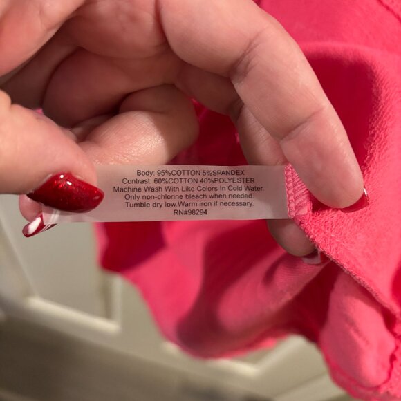 Onque Casuals Women's Pink Full-Zip 3/4 Sleeve Knit Jacket Ribbed~ Medium - Picture 5 of 6